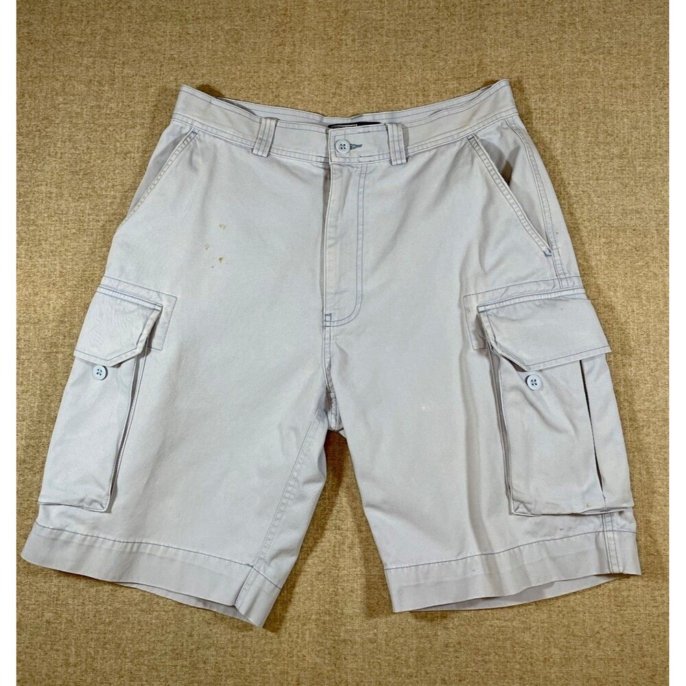 Vintage Polo Ralph Lauren Mens Size 32 Classic Chino Cargo Shorts 90s Light Blue